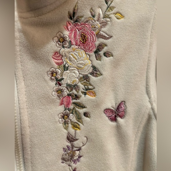 Bradford Exchange Fleece Jacket with Floral and Butterfly Embroidery - Picture 8 of 11